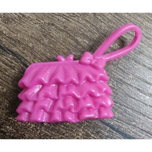 Barbie Doll Accessories Hot Pink Ruffled Clutch Handbag Purse Bow Z1